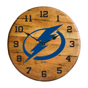 Imperial Tampa Bay Lightning Oak Barrel Clock